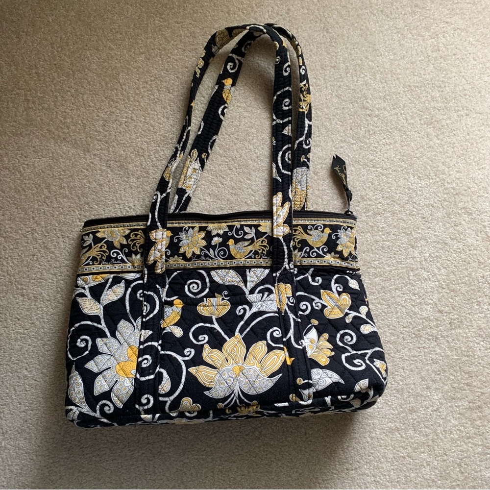 Vera Bradley Black and Yellow Pattern Shoulder Bag